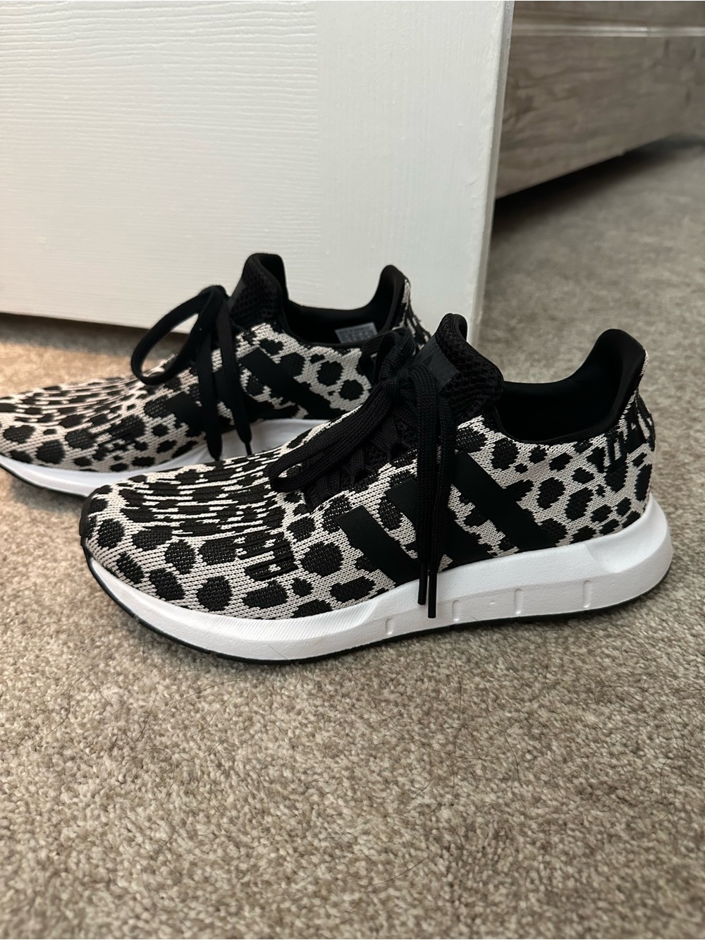 adidas swift run leopard print tennis shoes